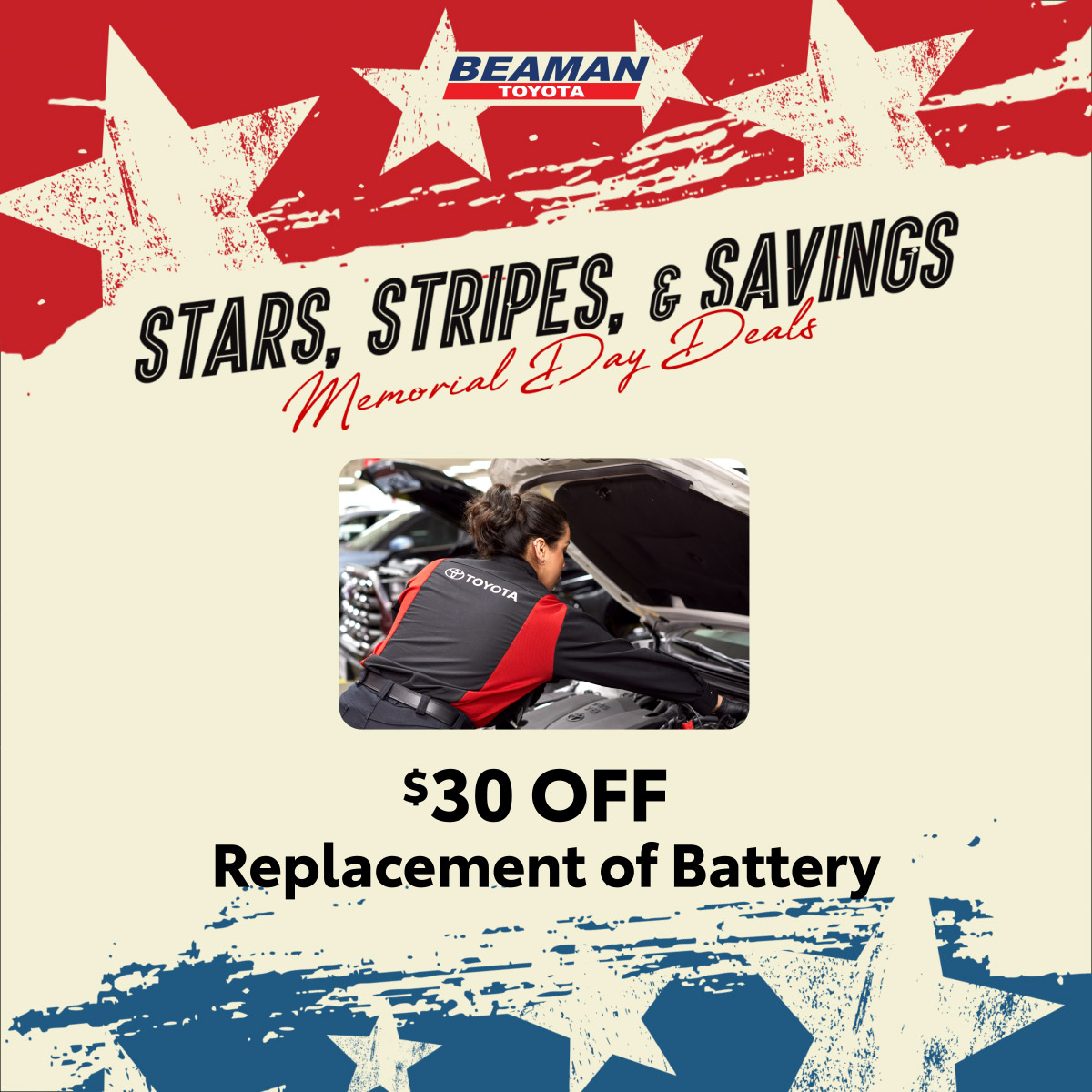 $30 off Replacement of Battery