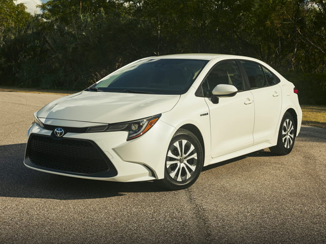 White 2021 Toyota Corolla Hybrid LE front left angle view