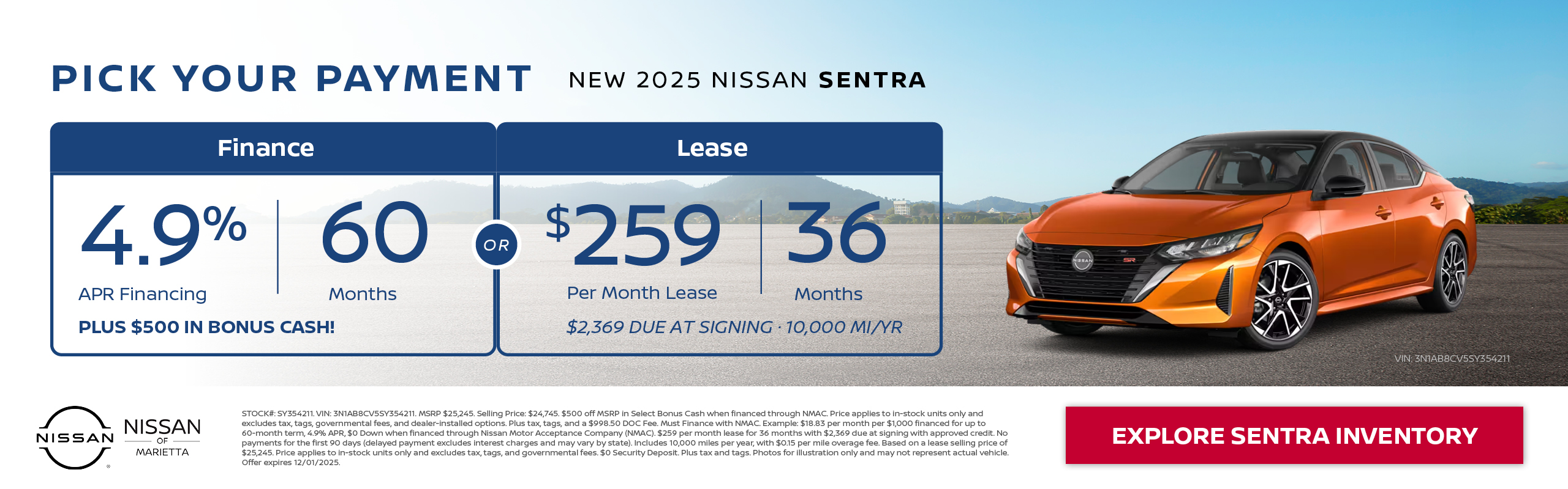 2025 Sentra Offer sentra