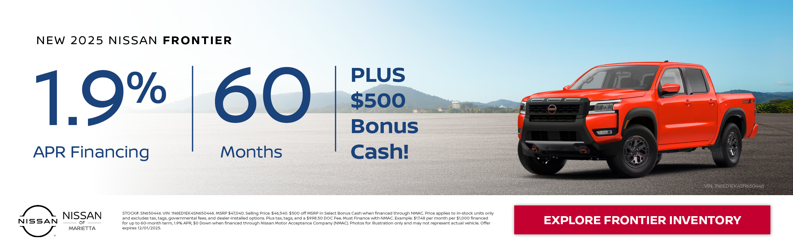 2025 Frontier APR Offer frontier