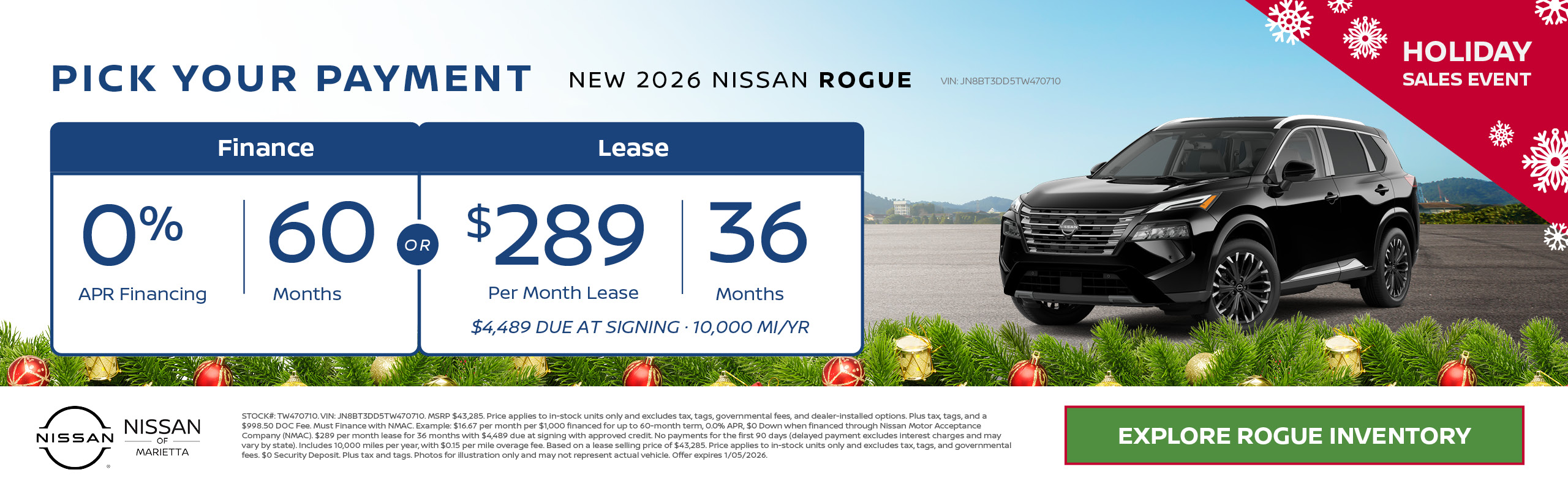 2026 Nissan Rogue Finance or Lease offer