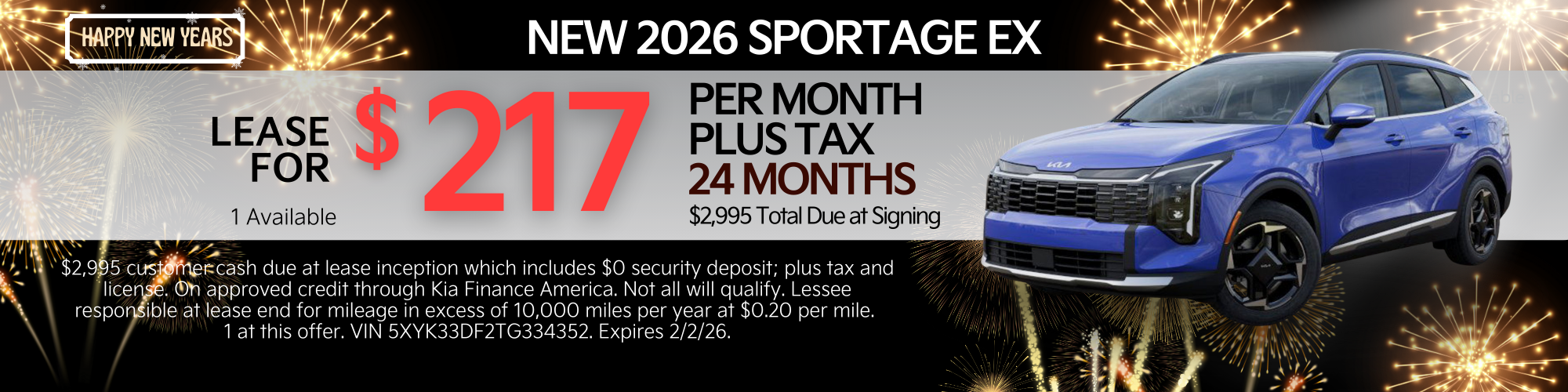 2026 Sportage Lease offer