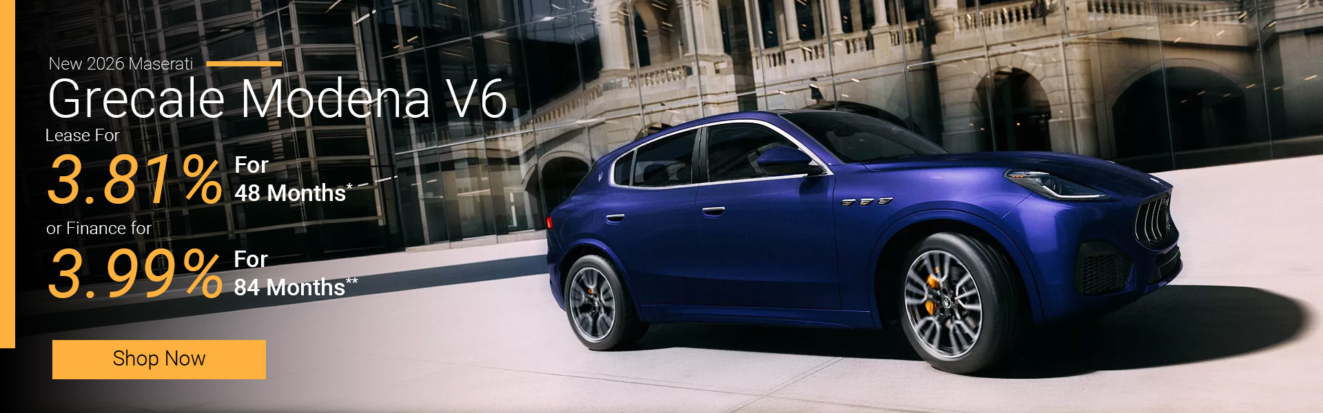 2026 Maserati Grecale Modena V6 Lease for 3.81% for 48 months* Or Finance for 3.99% APR for 84 months**