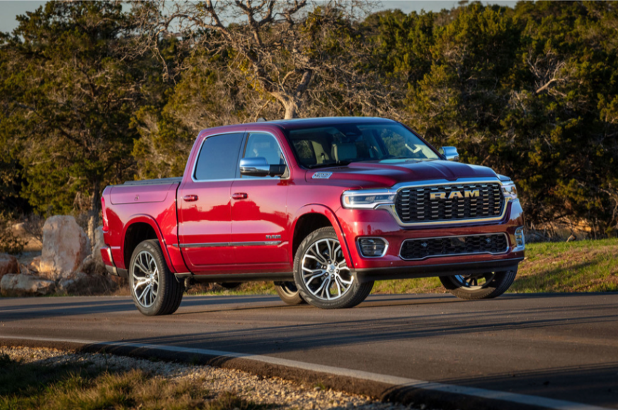 2025 Ram 1500 Front View - Showcasing the redesigned grille and LED lighting