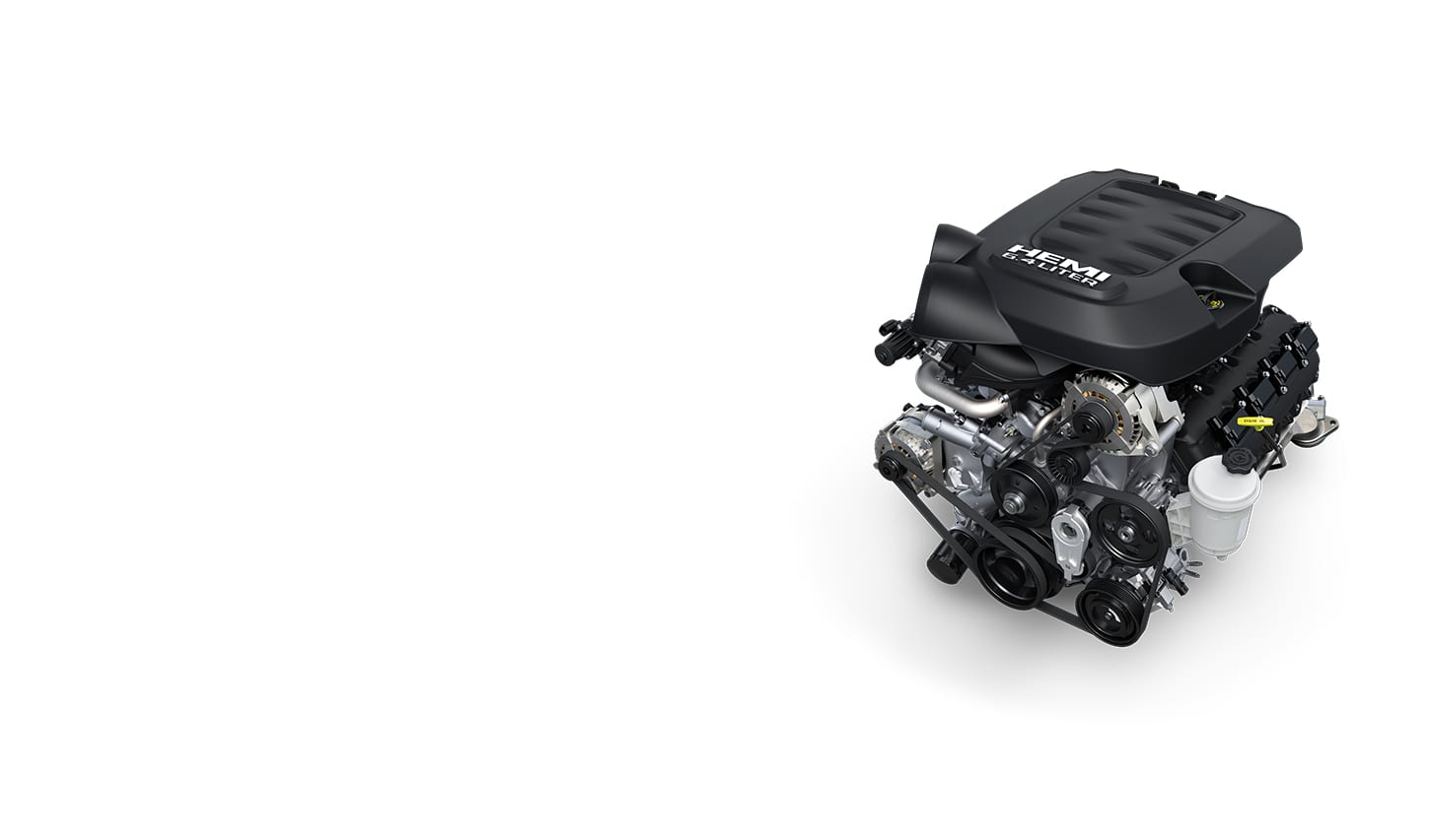 Ram 2500 Cummins diesel engine compartment showing heavy duty towing power