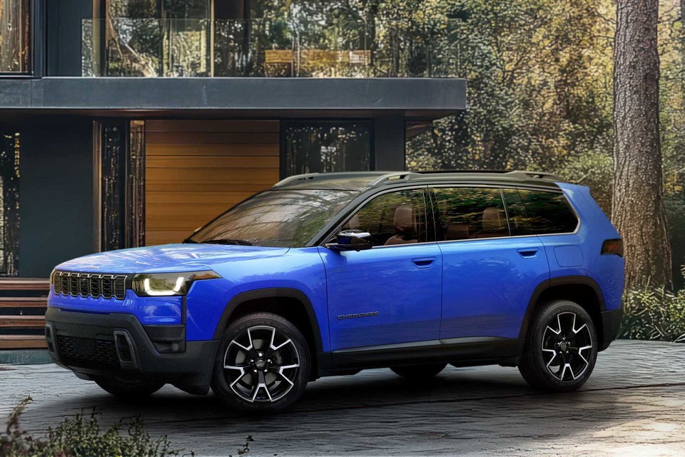 2026 Jeep Cherokee front three-quarter view showcasing its bold Trail Rated exterior