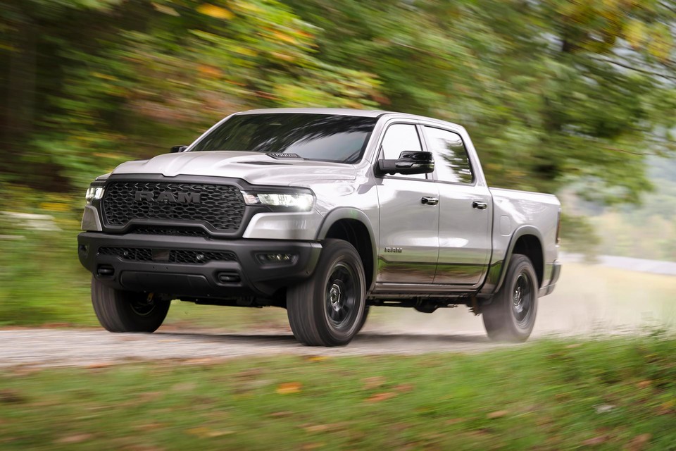 2026 Ram 1500 Blue - Right front angle built for Alberta winter driving