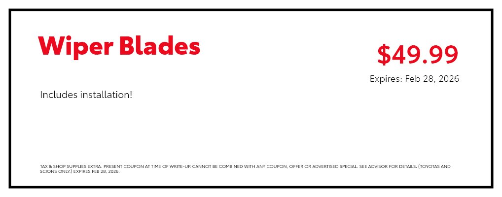 $15 off Wiper Blades