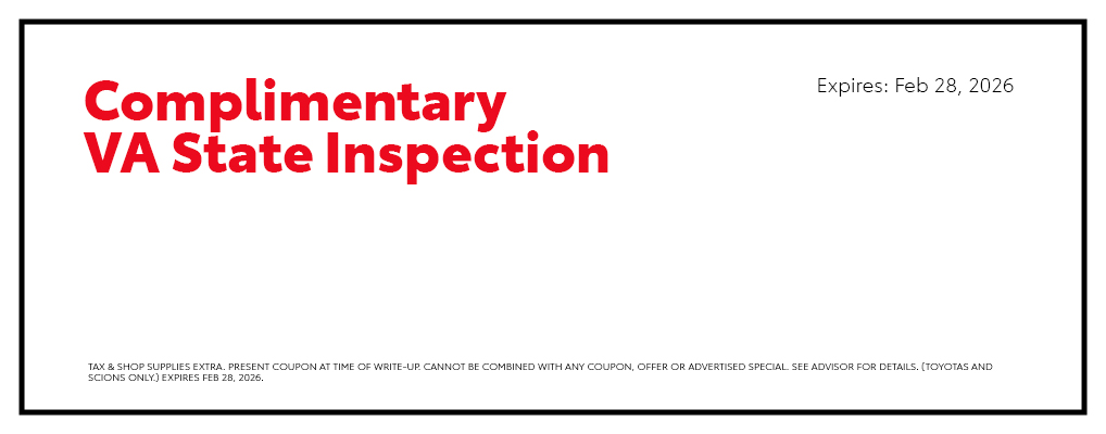 Complimentary VA State Inspection