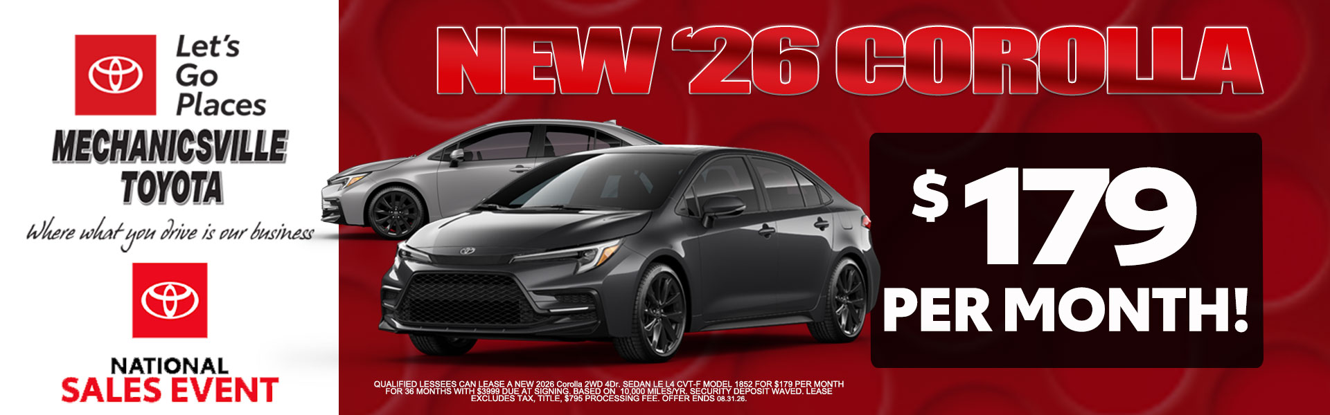 Aug Corolla offer