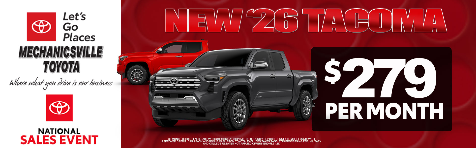 Aug Tacoma offer