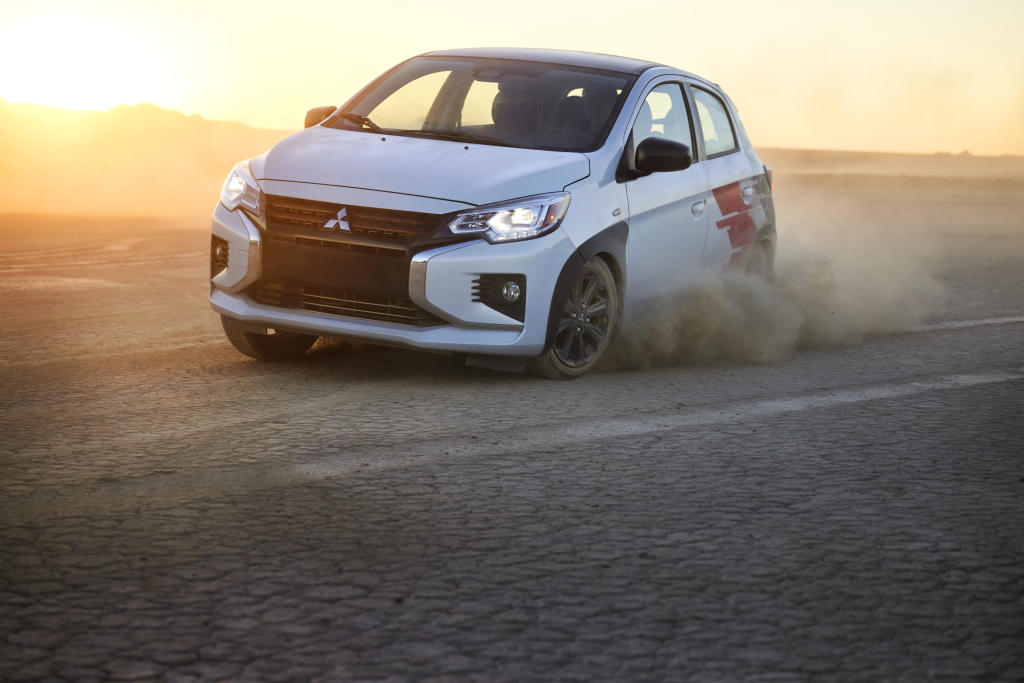 2023 Mirage Ralliart racing in desert