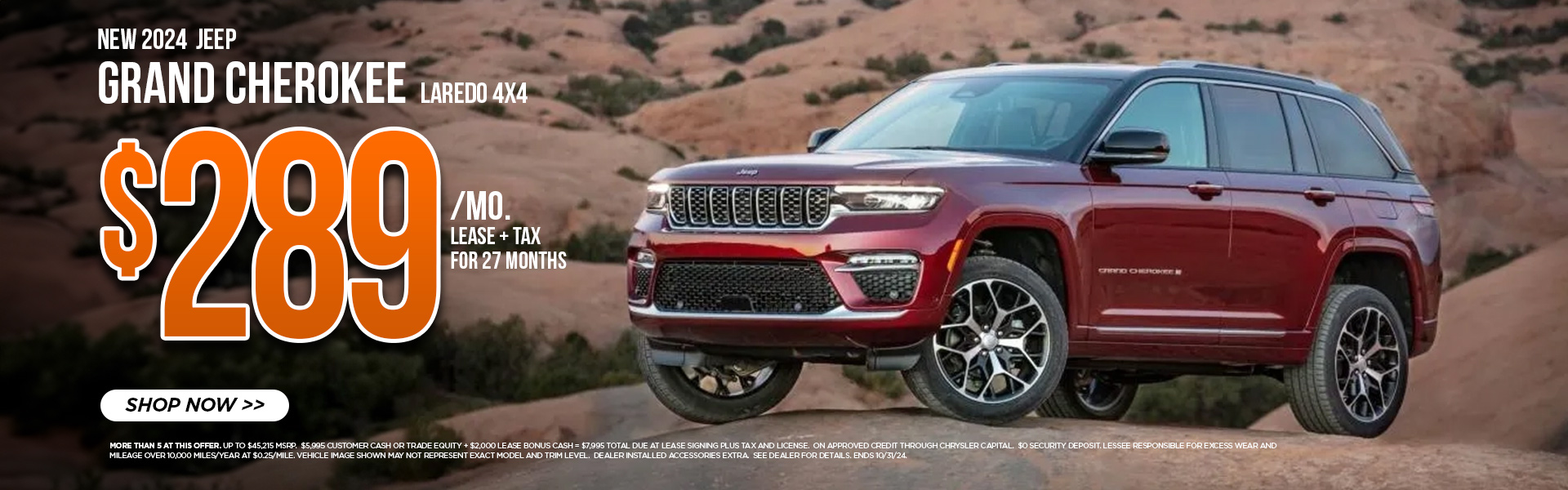 2024 Grand Cherokee Laredo October Offer Banner