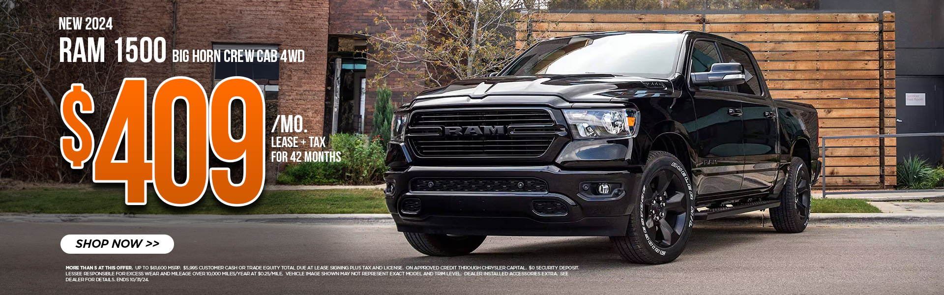 2024 Ram 1500 Big Horn Crew Cab October Offer Banner