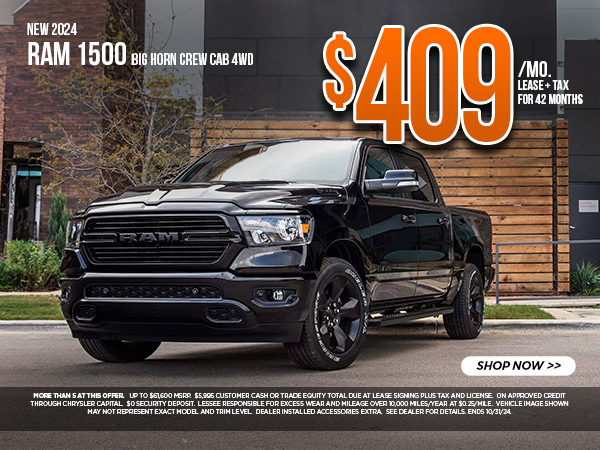 2024 Ram 1500 Big Horn Crew Cab October Offer Banner