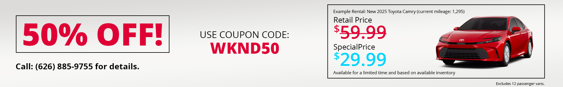 Weekend special offer.