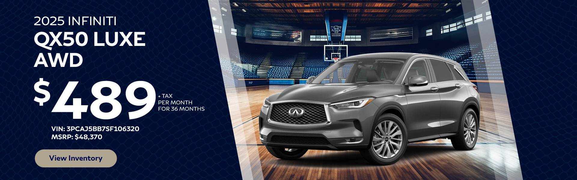 2025 INFINITI QX50 LUXE AWD Lease for $489 + tax per month for 36 months
