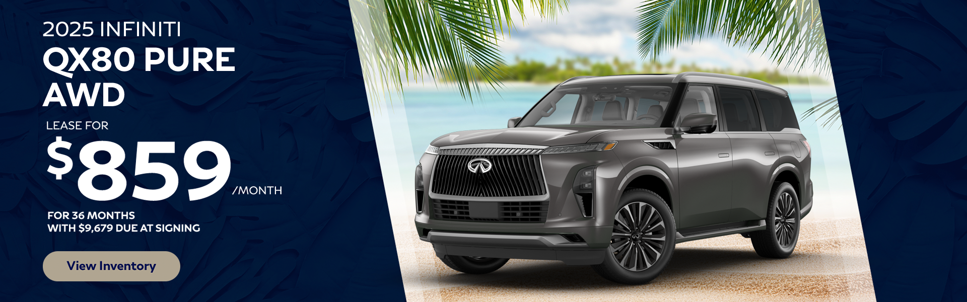 2025 INFINITI QX80 PURE AWD Lease for $859