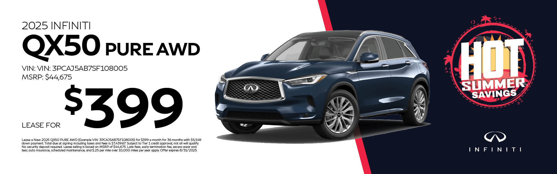 2025 INFINITI QX50 Lease offer