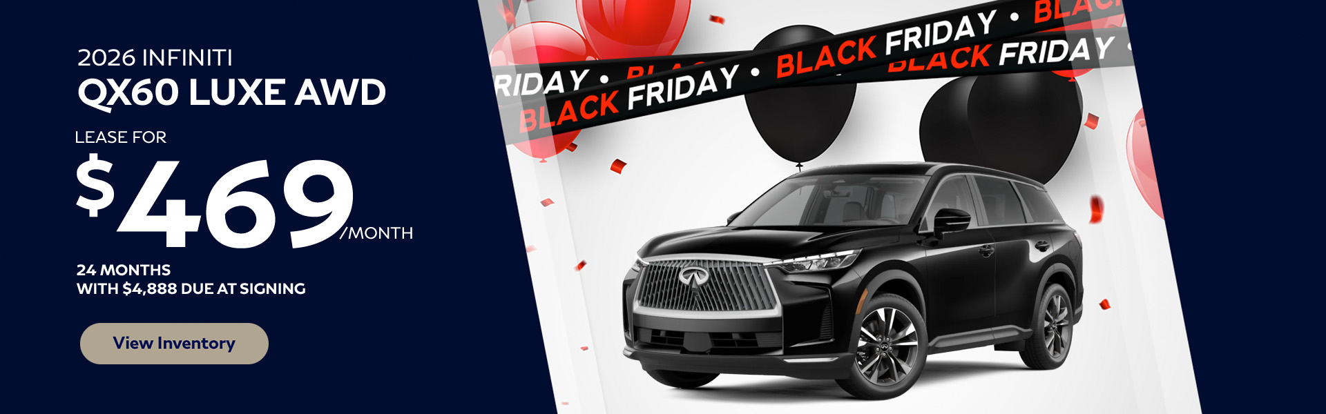 2026 INFINITI QX60 LUXE AWD Lease for $469 24 MONTHS WITH $4,888 DUE AT SIGNING