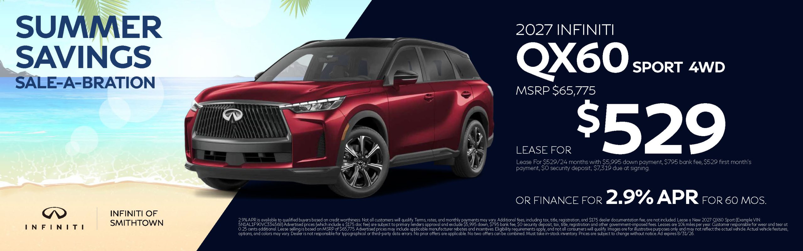 2027 INFINITI QX60 Sport lease or finance offer