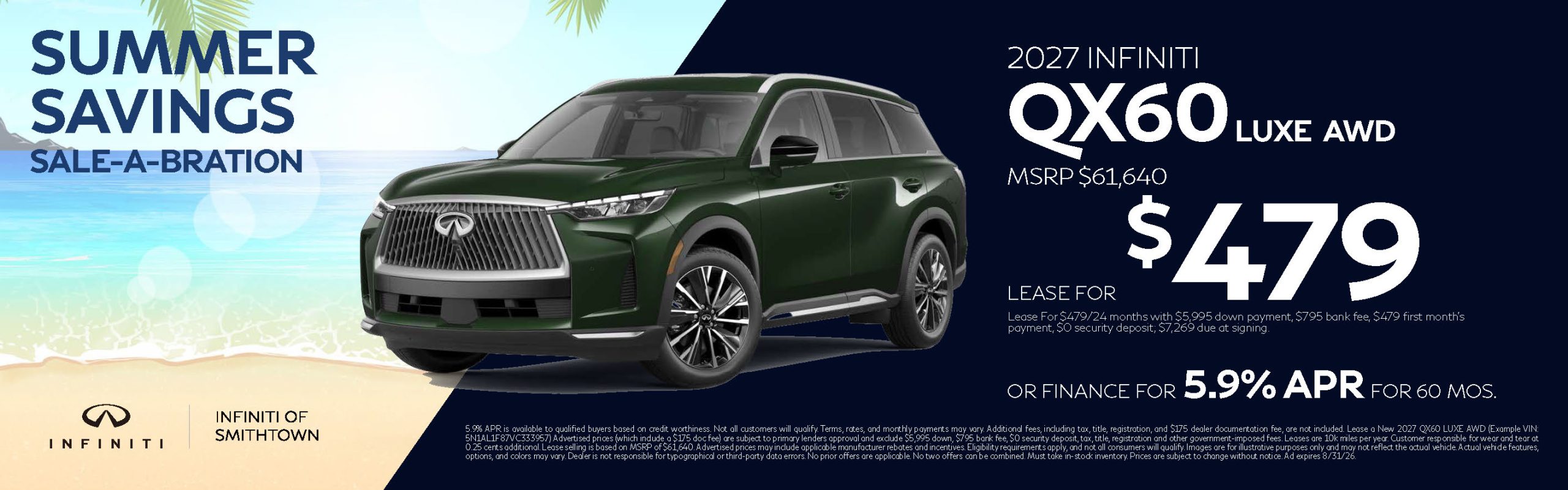 2027 INFINITI QX60 Luxe lease or finance offer