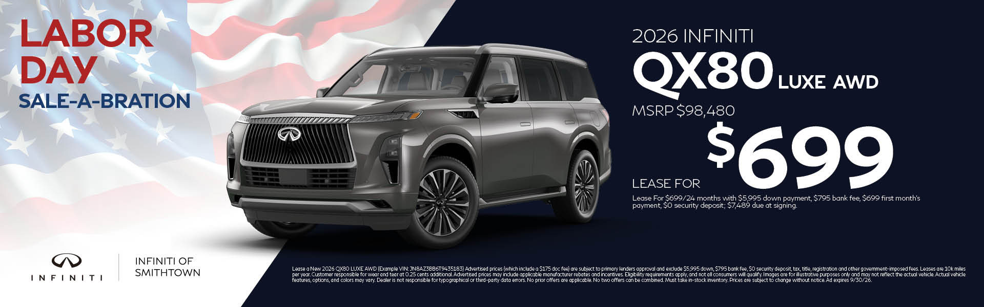 2026 INFINITI QX80 Luxe Lease offer