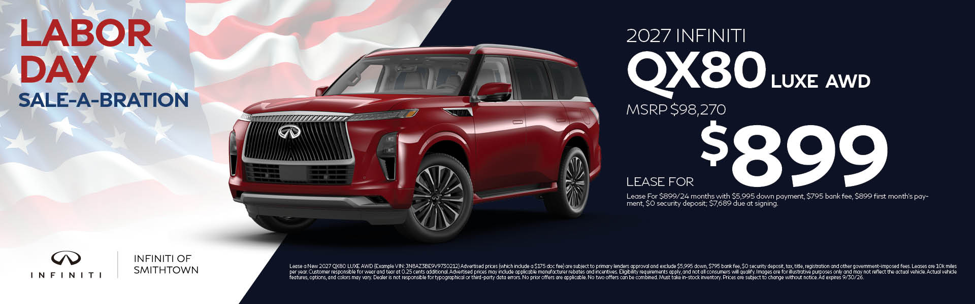 2027 INFINITI QX80 Luxe Lease offer
