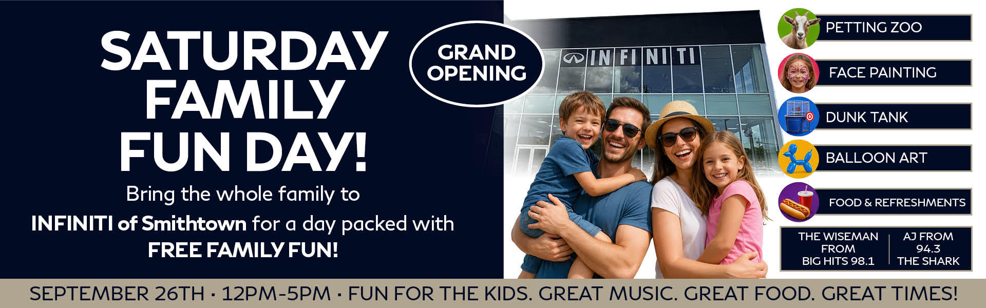 Saturday Family Fun Day September 26th, 12pm to 5pm
