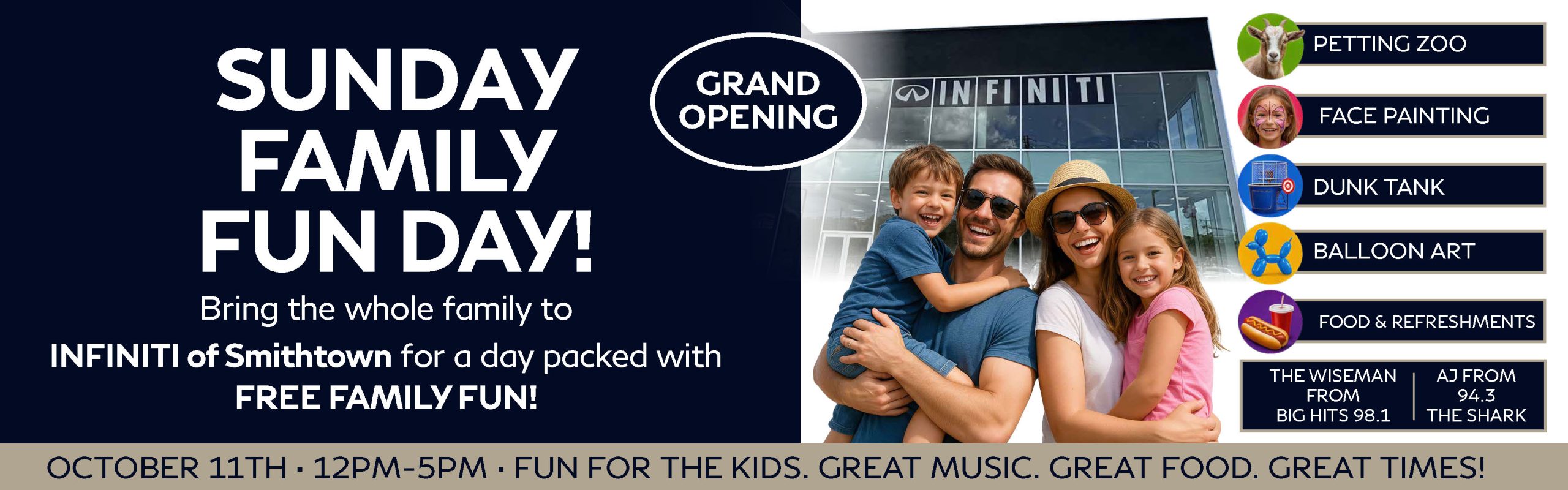 Sunday Family Fun Day October 11th - 12pm to 5pm