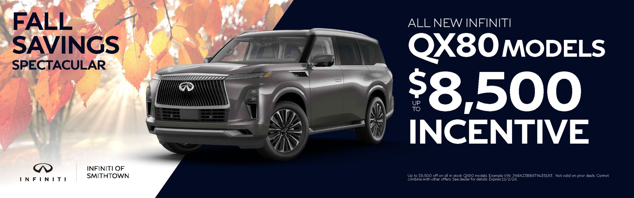 New INFINITI QX80 Models Up to $8,500 incentive