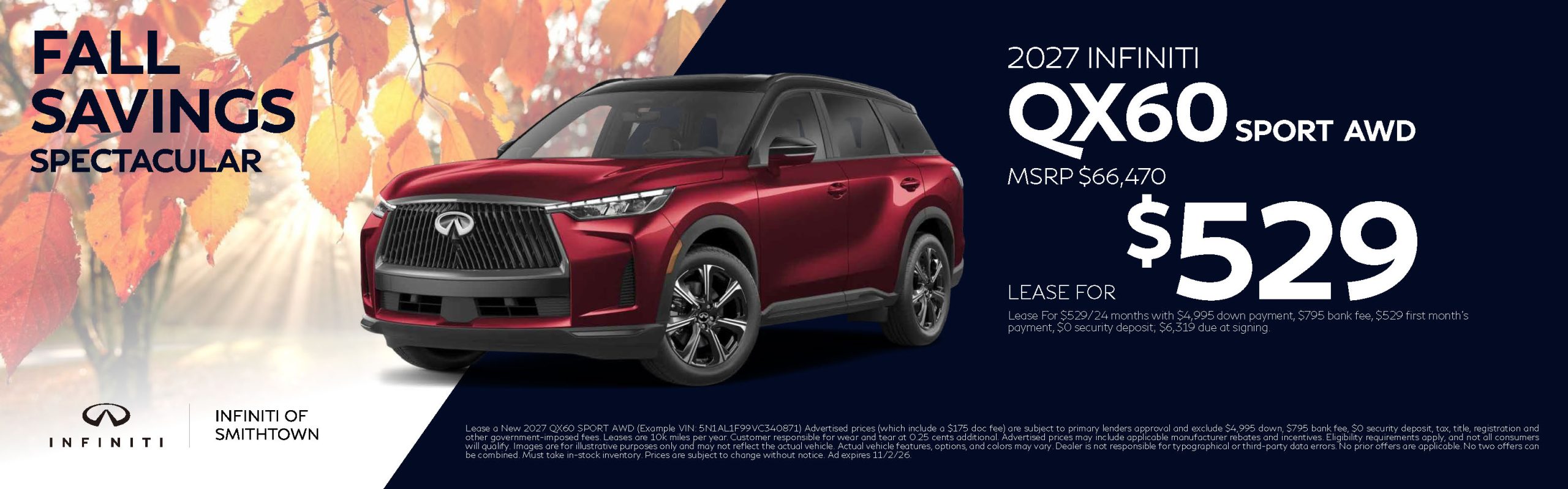 2027 INFINITI QX60 Sport lease offer