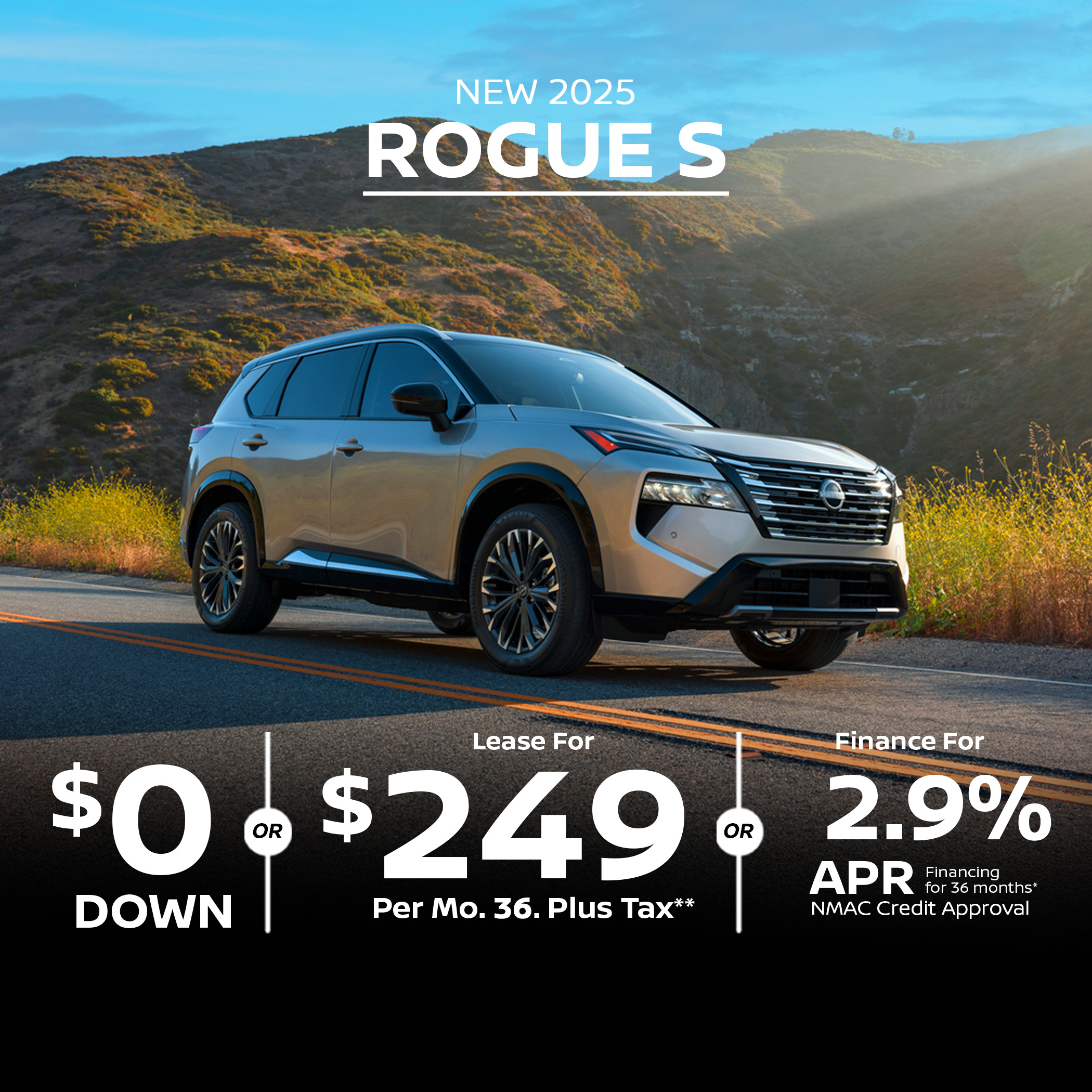New Nissan Rogue S lease special