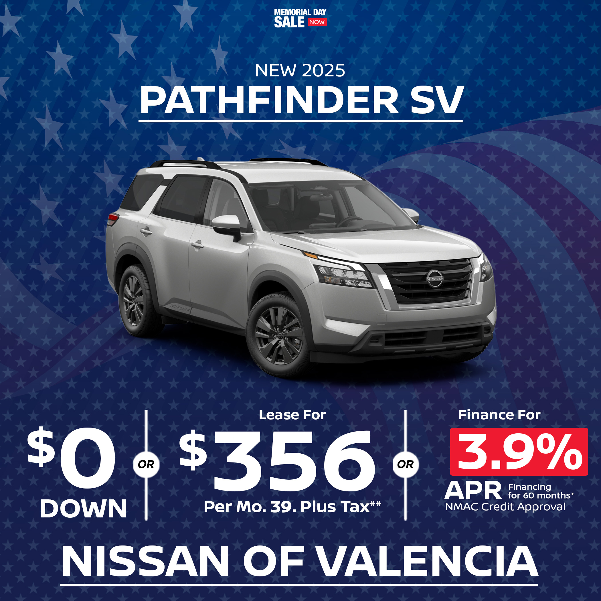 New Nissan Pathfinder SV lease special