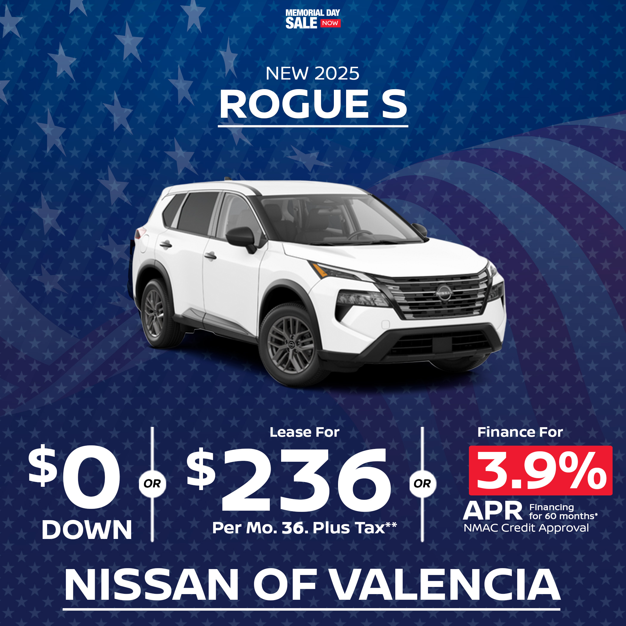 New Nissan Rogue S lease Special