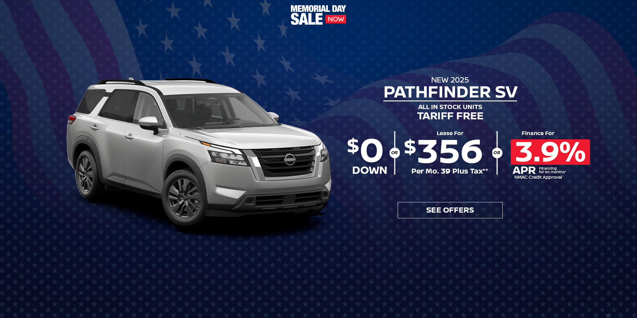 New Nissan Pathfinder SV lease special