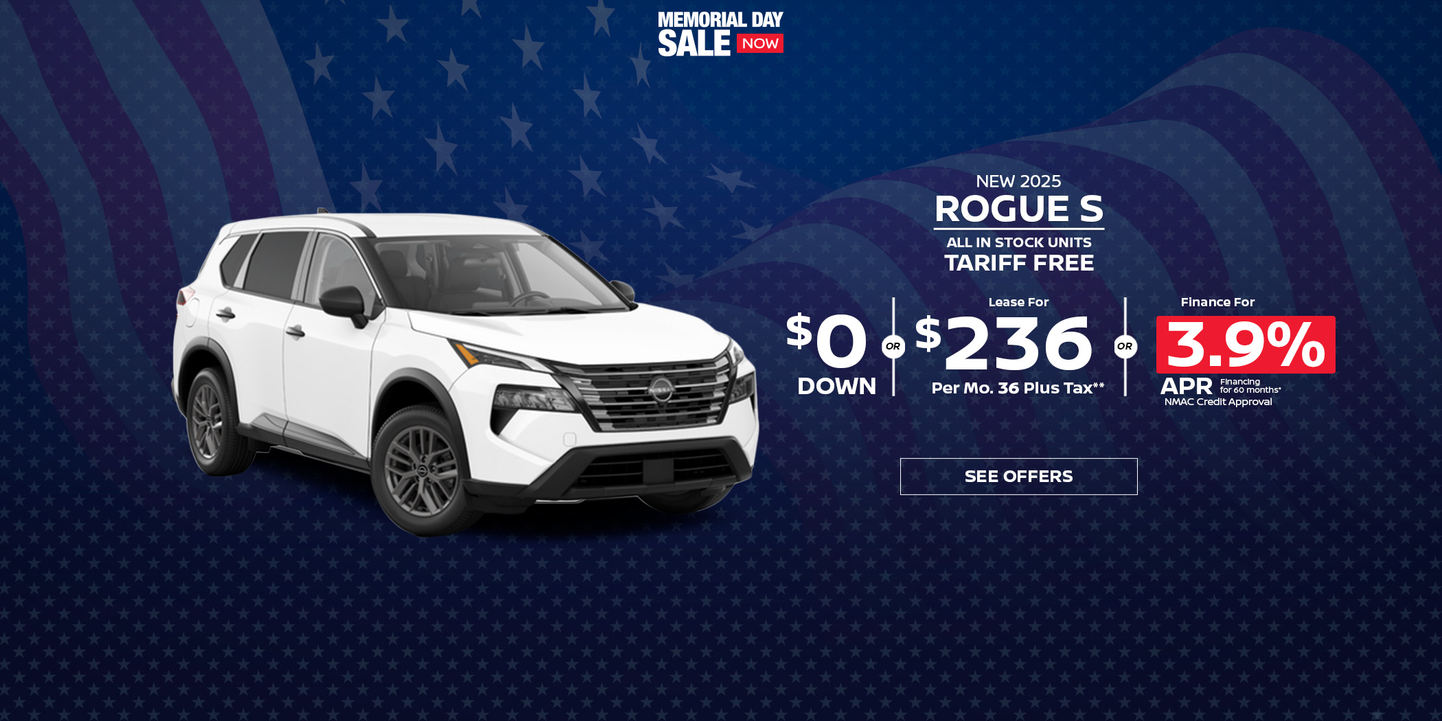 New Nissan Rogue S lease Special