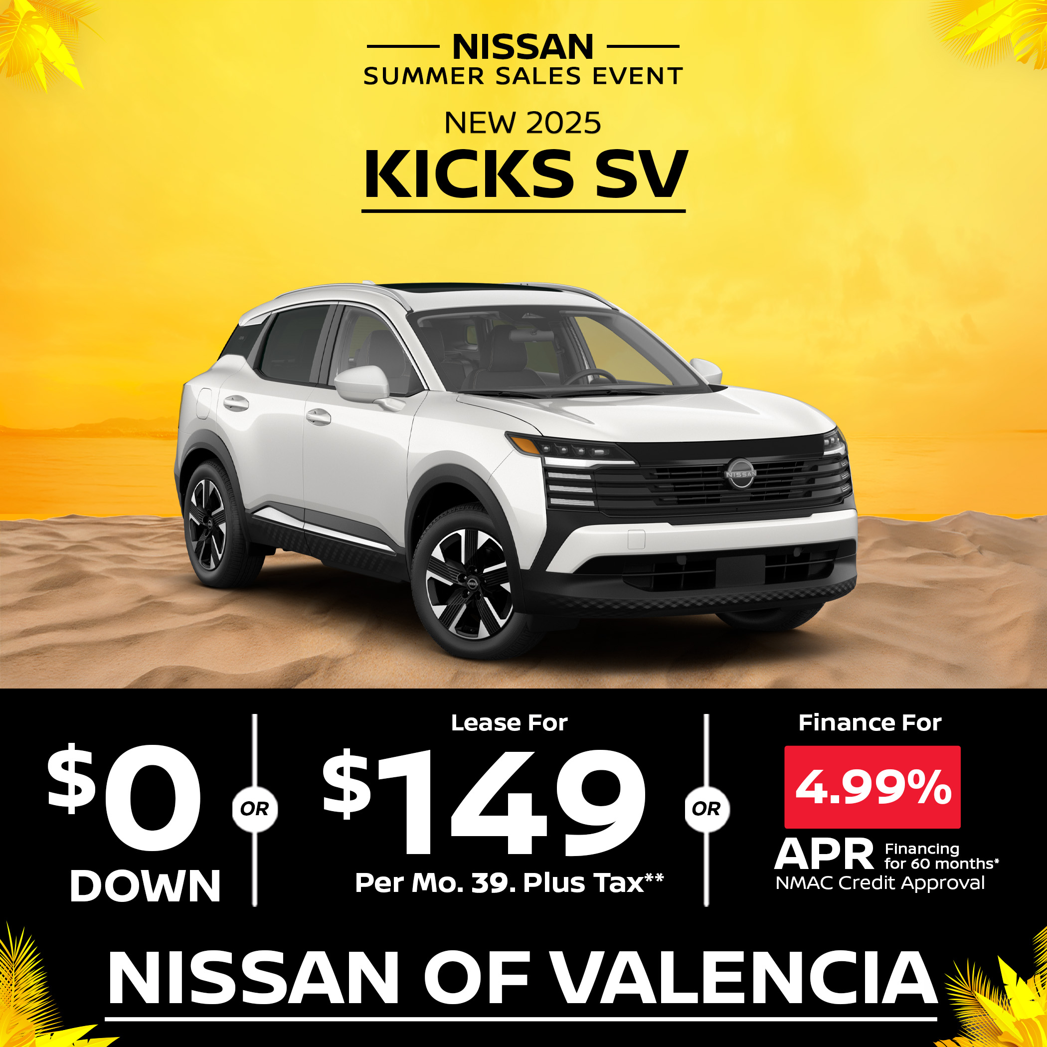 Nissan Kicks S lease special New Nissan Kicks SV Lease Special