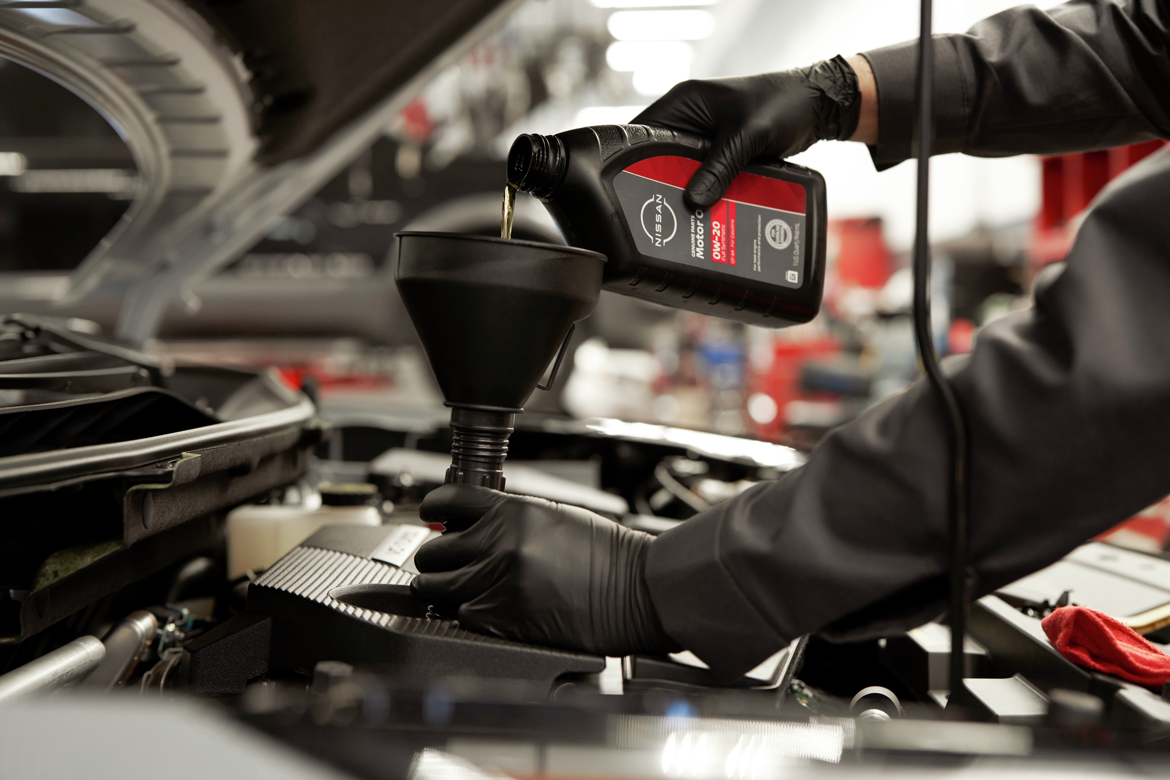 Nissan synthetic oil change and tire rotation — Santa Clarita service center