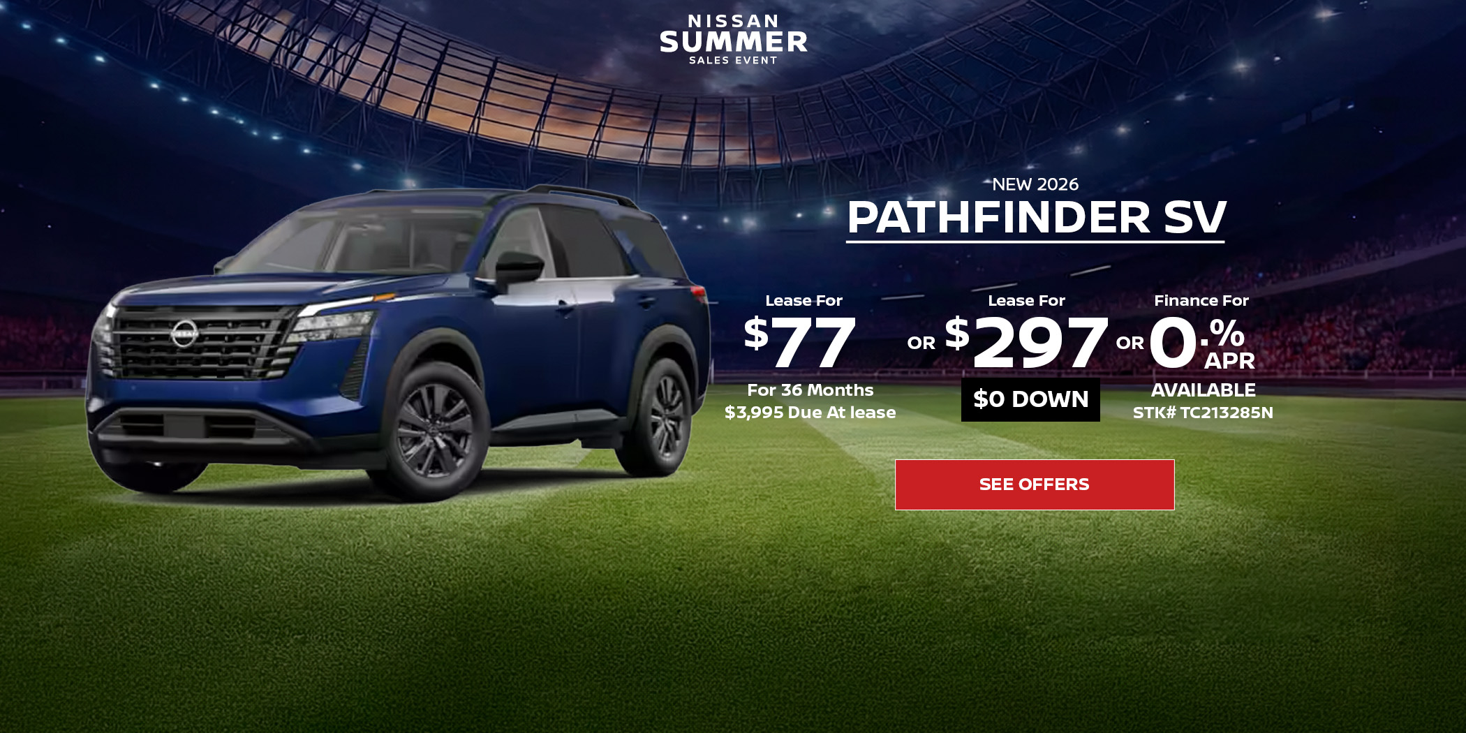 New Nissan Pathfinder lease special