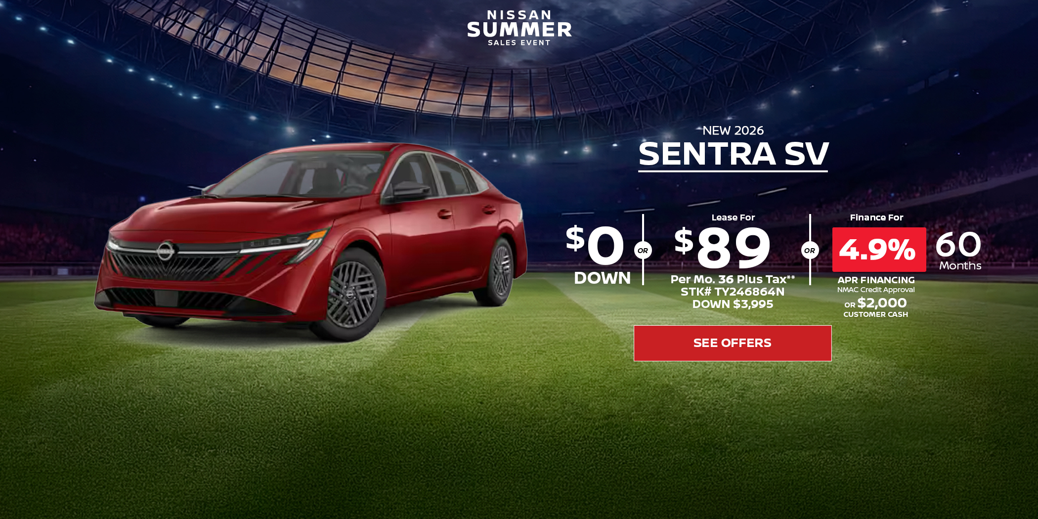 New Nissan Sentra SV lease special
