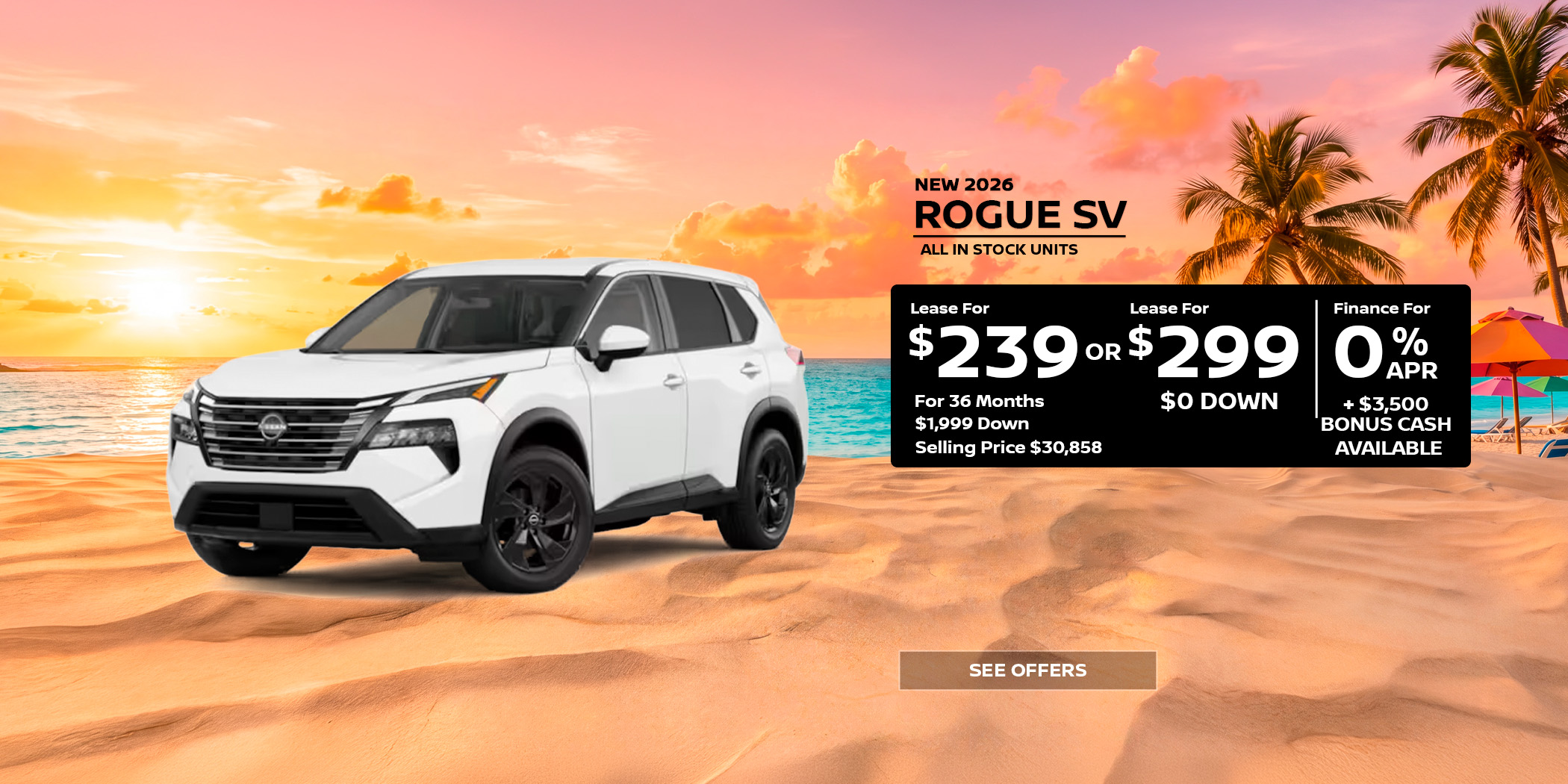 New Nissan Rogue SV lease special