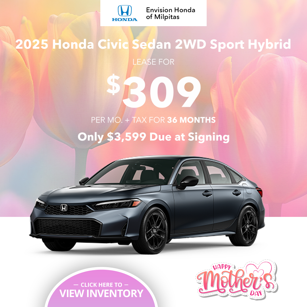 2025 Honda Civic Sedan 2WD Sport Hybrid Lease - Pink Flowers