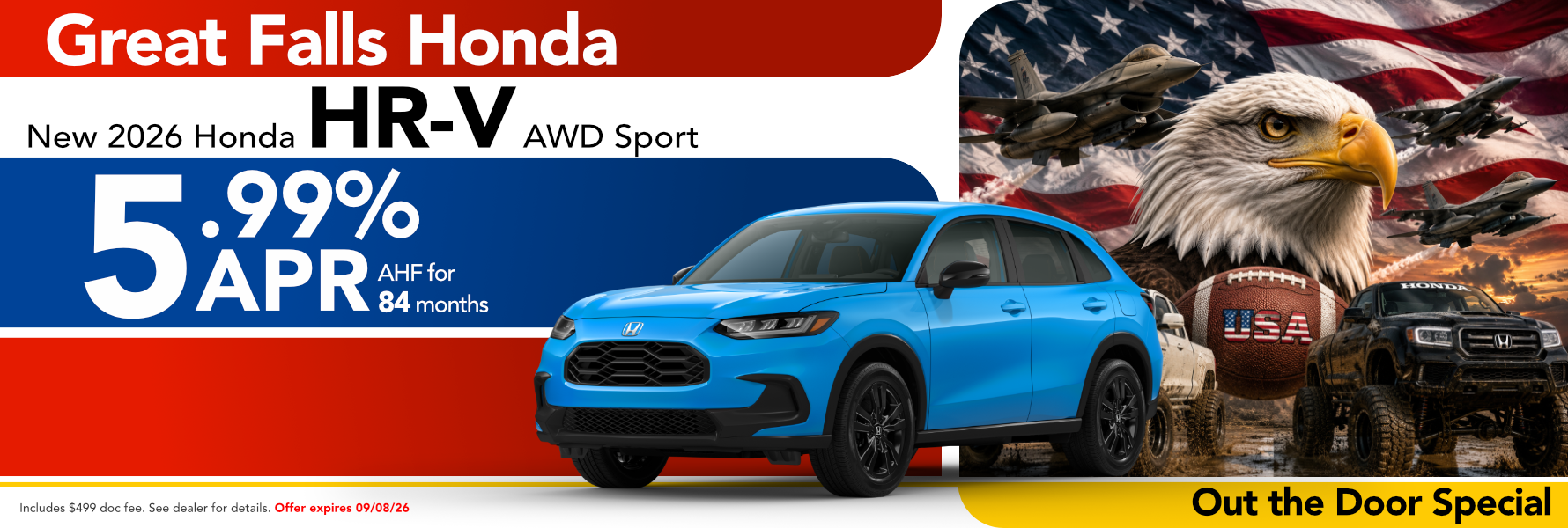 New 2026 Honda HR-V AwD sport 549% APR Baron 84 months