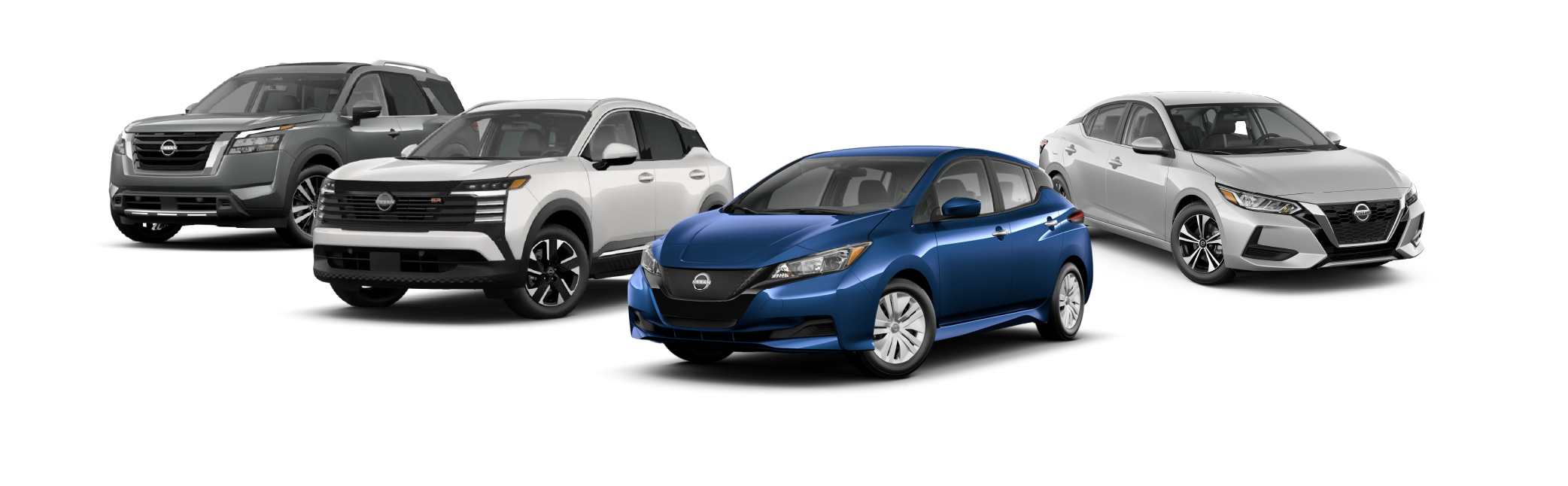 Nissan lineup on red