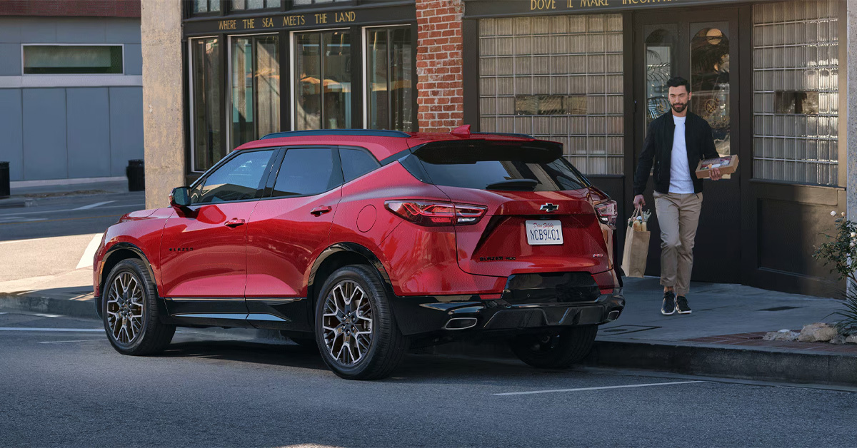 2026 chevy blazer in parked on a city street