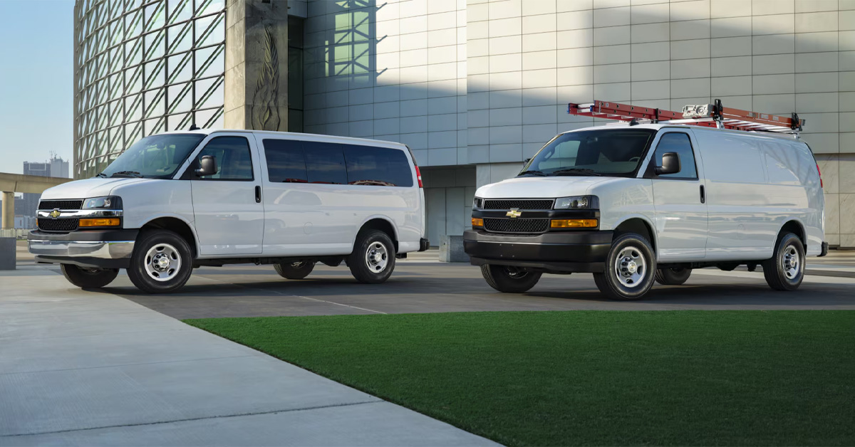 2026 Chevrolet express cargo vans with ladder on top