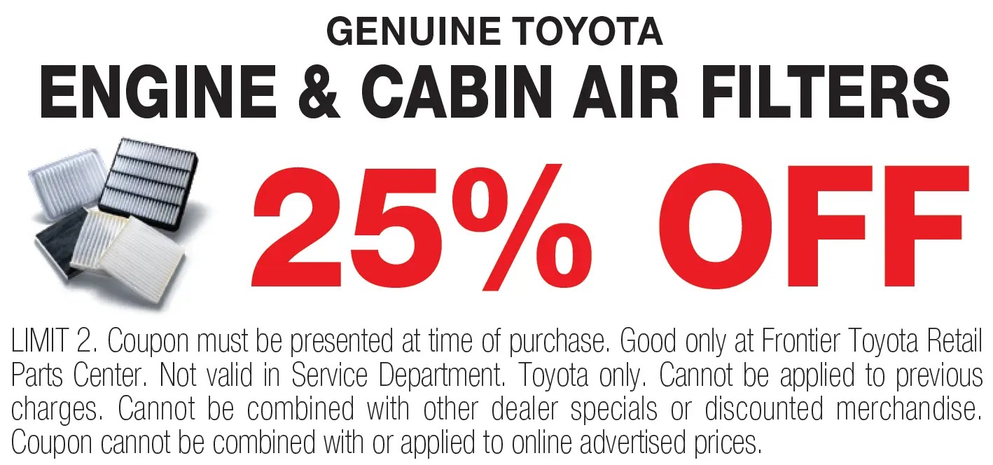 Engine & Cabin Air Filter Special