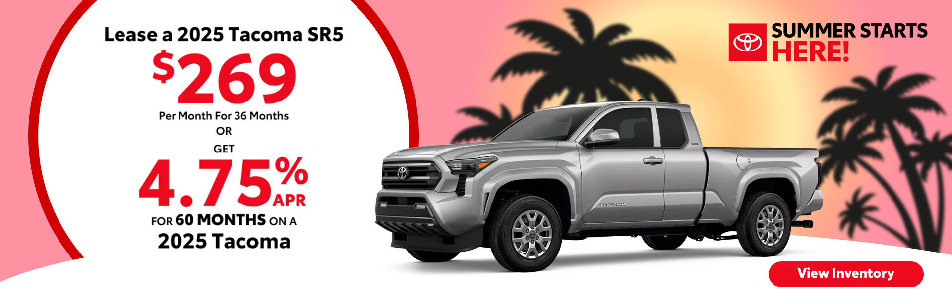 Attractive offers on a New Toyota Tacoma