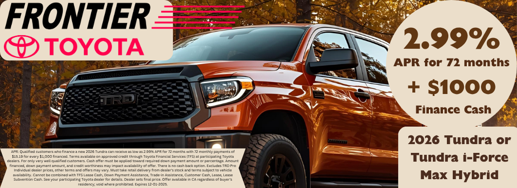 Attractive offers on a New Toyota Tundra Attractive offers on a New Toyota Tundra